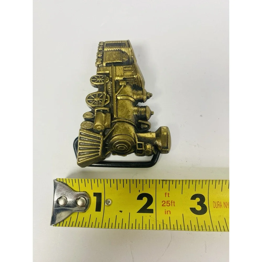 Brass Belt Buckle 1978 BTS Solid Brass‎ Train Locomotive Buckle USA 2.75